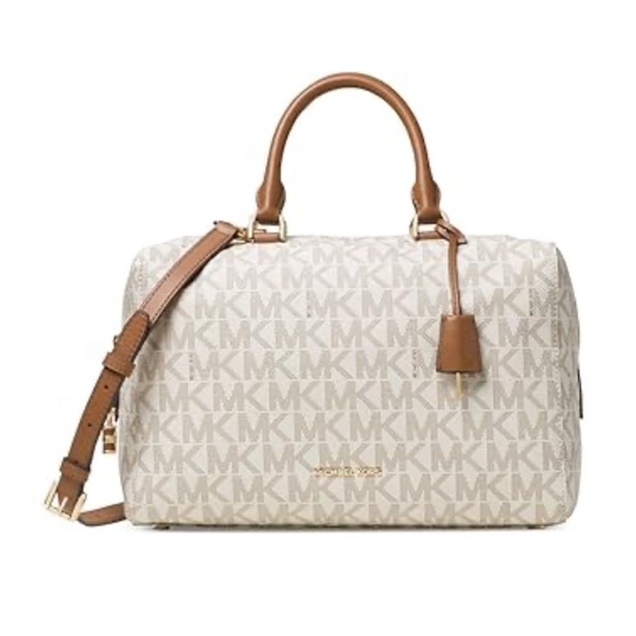 Michael Kors Vanilla Kirby Signature Satchel - Picture 1 of 11